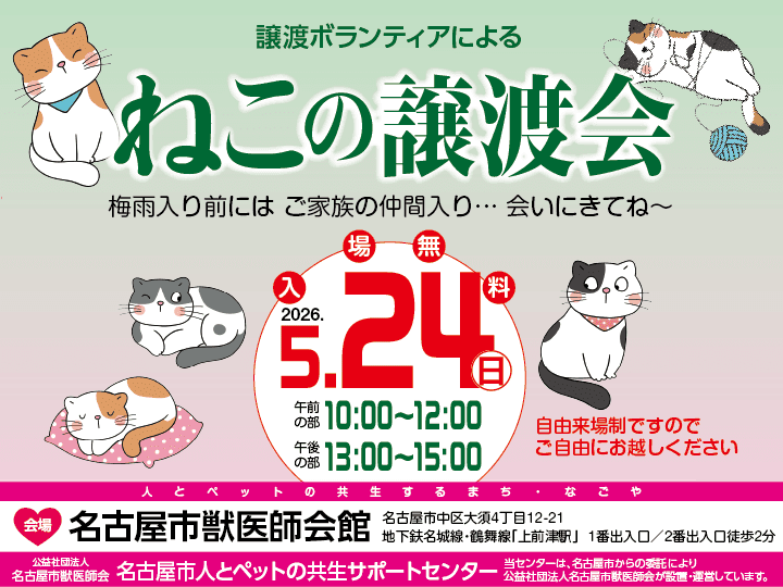 5月24日(日)猫の譲渡会のご案内
